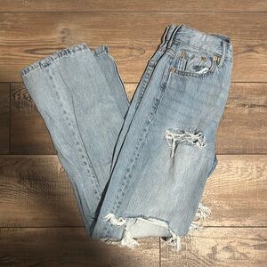 Aeropostale Blue Boyfriend Jeans Distressed Style